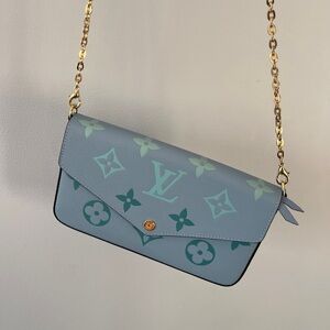 Louis Vuitton Felicie Pochette - Louis Vuitton Blue Monogram Chain Bag